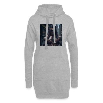 Future Cyberpunkt Warrior - Hoodie-Kleid - Grau meliert - Vorne