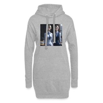 Belles filles manga - Sweat-shirt à capuche long Femme - gris chiné - Devant