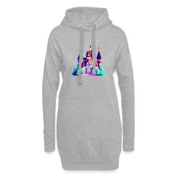 Schloss Fantasie Fantasieschloss Märchen - Hoodie-Kleid - Grau meliert - Vorne
