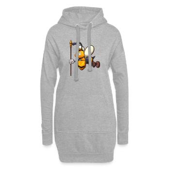 Garde d’abeilles de dessin animé - Sweat-shirt à capuche long Femme - gris chiné - Devant