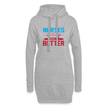 Nurses make it better - Hoodie Dress - heather grey - Front