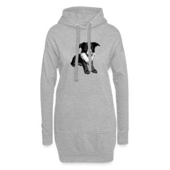 Hunde Hundeliebhaber Border Collie Hundehalter - Hoodie-Kleid - Grau meliert - Vorne
