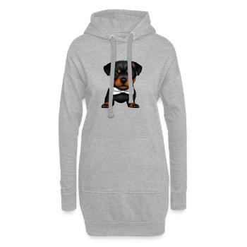 Chiot Rottweiler Chien Rottweiler Puppy Dogs - Sweat-shirt à capuche long Femme - gris chiné - Devant