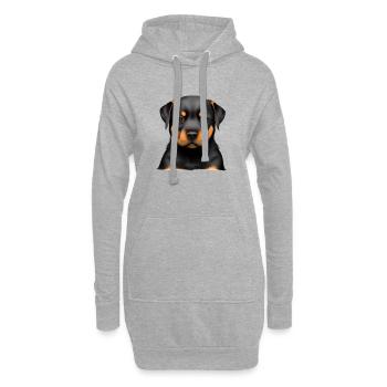 Chiot Chiens Rottweiler Chien Rottweiler Chiot - Sweat-shirt à capuche long Femme - gris chiné - Devant