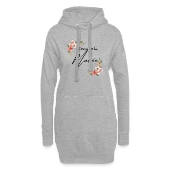 Team de la mariée floral - Sweat-shirt à capuche long Femme - gris chiné - Devant