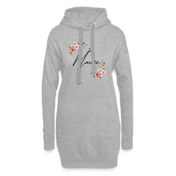 La mariée floral - Sweat-shirt à capuche long Femme - gris chiné - Devant