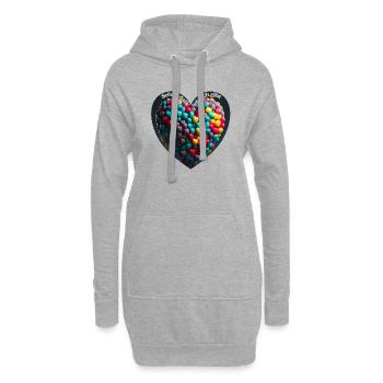 Schön, dass es dich gibt sagen sich Liebende - Hoodie-Kleid - Grau meliert - Vorne