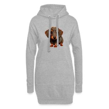 Dachshund Hund Hundehalter Hunde Dackelwelpe - Hoodie-Kleid - Grau meliert - Vorne