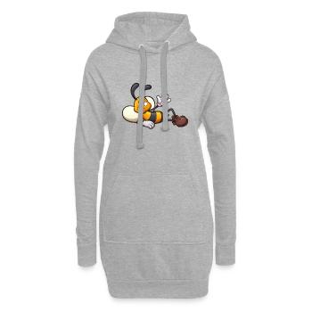 Cartoon-Biene legen - Hoodie-Kleid - Grau meliert - Vorne