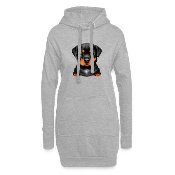 Rottweiler Chien Rottweiler Chiot Chiens Chiot - Sweat-shirt à capuche long Femme - gris chiné - Devant