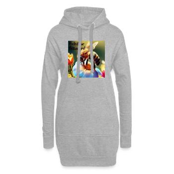 Abeille sur fleur. Protégez nos abeilles de manière durable ! - Sweat-shirt à capuche long Femme - gris chiné - Devant
