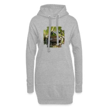 Sei kein Frosch heißt es in einer Redewendung - Hoodie-Kleid - Grau meliert - Vorne