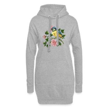 Bunter Vogel - Hoodie-Kleid - Grau meliert - Vorne