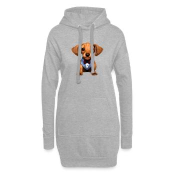 Hunde Dachshund mit Anzug Hund Dackelwelpe - Hoodie-Kleid - Grau meliert - Vorne