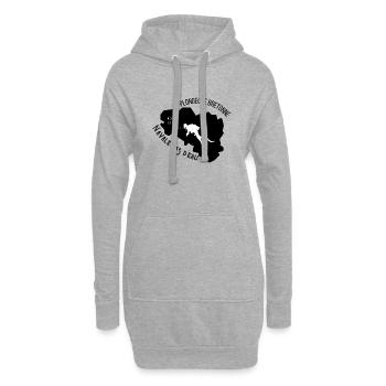 Plongeuse bretonne n’avale pas d’eau - Sweat-shirt à capuche long Femme - gris chiné - Devant