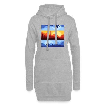 Sommerabendstimmung - Hoodie-Kleid - Grau meliert - Vorne