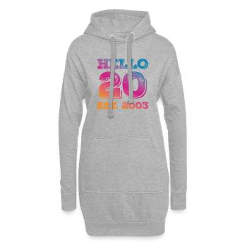20e anniversaire 2003 - Sweat-shirt à capuche long Femme - gris chiné - Devant
