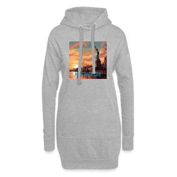 New York City Sunset - Hoodie-Kleid - Grau meliert - Vorne
