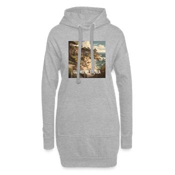 Chameau au bord de la mer - Sweat-shirt à capuche long Femme - gris chiné - Devant