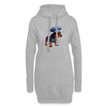 Teckel chien cuisine chiens restaurateur teckel chiot - Sweat-shirt à capuche long Femme - gris chiné - Devant