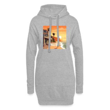 Malibu au coucher du soleil - Sweat-shirt à capuche long Femme - gris chiné - Devant