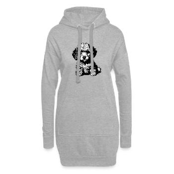 Hundewelpe Pudel Hundehalter Hundeliebe Pudelwelpe - Hoodie-Kleid - Grau meliert - Vorne