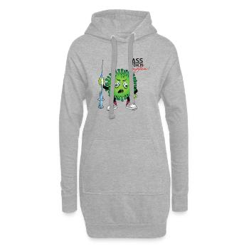 Lass dich impfen - Hoodie-Kleid - Grau meliert - Vorne
