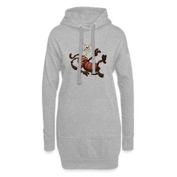 Tote Karikatur-Kakerlake - Hoodie-Kleid - Grau meliert - Vorne