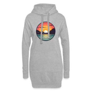Coucher de soleil - Sweat-shirt à capuche long Femme - gris chiné - Devant