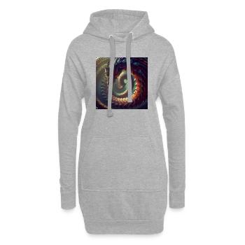 Le Dragon de l’Infini - Sweat-shirt à capuche long Femme - gris chiné - Devant