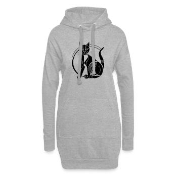 Chat chaton chaton dame - Sweat-shirt à capuche long Femme - gris chiné - Devant