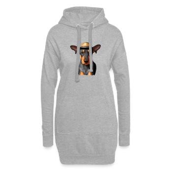 Doberman Dresseur Doberman Doberman Puppy Dog - Sweat-shirt à capuche long Femme - gris chiné - Devant