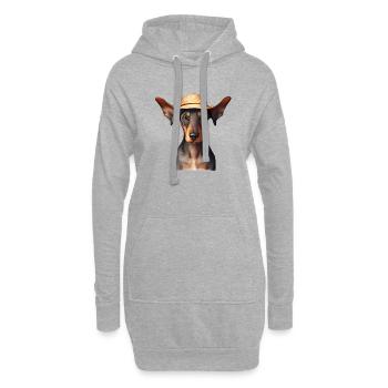 Doberman Doberman Dresseur Chien Doberman Chiot - Sweat-shirt à capuche long Femme - gris chiné - Devant