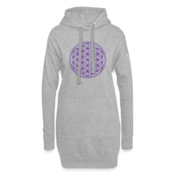 mandala blume des lebens yoga violett spirit - Hoodie-Kleid - Grau meliert - Vorne