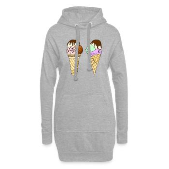 Eis - Hoodie-Kleid - Grau meliert - Vorne
