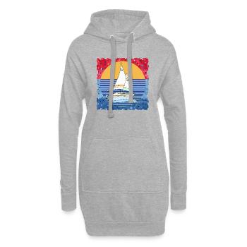 Segelboot - Hoodie-Kleid - Grau meliert - Vorne