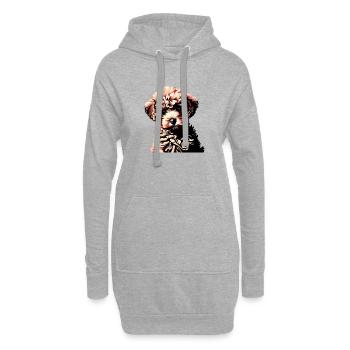 Caniche Chien Amour Caniche Chiot Chien Chiot Propriétaire de chien - Sweat-shirt à capuche long Femme - gris chiné - Devant
