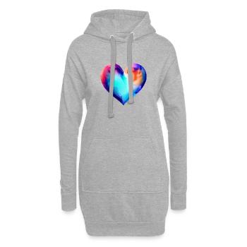 Saint-Valentin Amour Fiançailles Fête des mères Mariage - Sweat-shirt à capuche long Femme - gris chiné - Devant