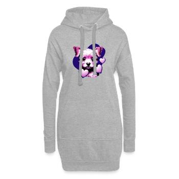 Chien propriétaire du chien Yorkshire Terrier chiot - Sweat-shirt à capuche long Femme - gris chiné - Devant