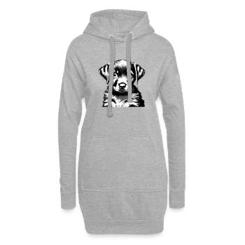 Labrador propriétaire chiot Labrador Retriever - Sweat-shirt à capuche long Femme - gris chiné - Devant
