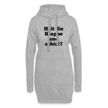 T-Shirt "Halt die Klappe und schieß" - Hoodie-Kleid - Grau meliert - Vorne