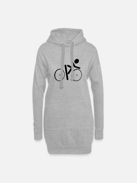 Rennrad Symbol - Hoodie-Kleid - Grau meliert