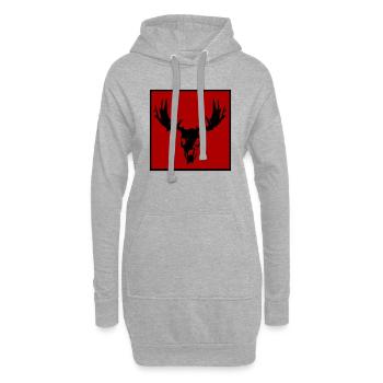 Elch-Sake - Hoodie-Kleid - Grau meliert - Vorne