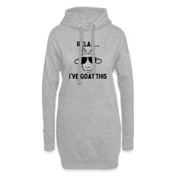 Entspann dich, ich Ziege das - Hoodie-Kleid - Grau meliert - Vorne