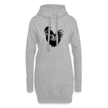 Poulet Poulailler Volaille Coq Ferme - Sweat-shirt à capuche long Femme - gris chiné - Devant