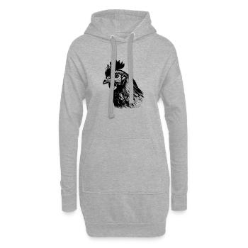 Poulet Poulailler Volaille Coq Ferme - Sweat-shirt à capuche long Femme - gris chiné - Devant