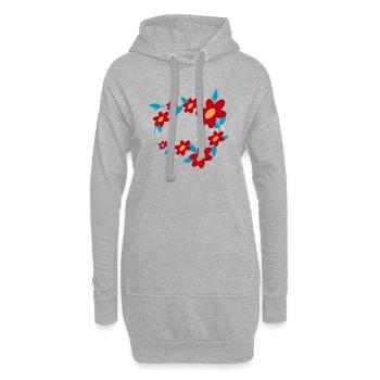 Flower Flower Plant - Sweat-shirt à capuche long Femme - gris chiné - Devant