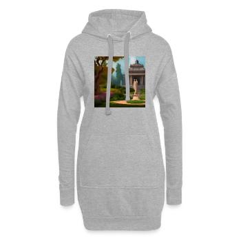 Gardens with Statue - Hoodie-Kleid - Grau meliert - Vorne