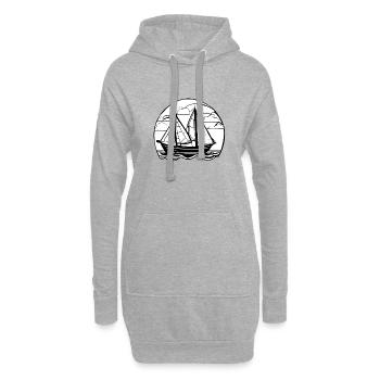 Segler Segelschiff Segeln Segelsport Segelboot - Hoodie-Kleid - Grau meliert - Vorne