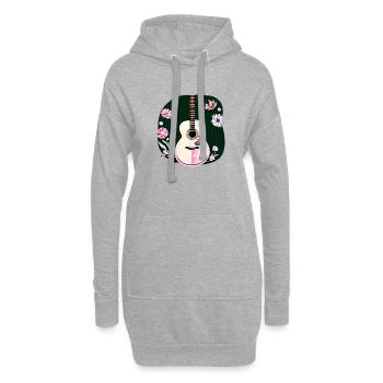 Gitarre Zupfinstrument Musikinstrument Gitarrist - Hoodie-Kleid - Grau meliert - Vorne